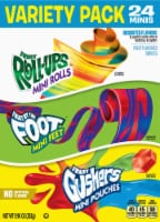 Fruit Roll Ups Fruit by the Foot Gushers Mini Snacks Variety Pack Perspective: Main