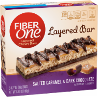 Fiber One™ Salted Caramel & Dark Chocolate Layered Chewy Bars Perspective: Main