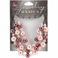 Jewelry Basics Pearl & Crystal Bead Mix 8mm & 10mm 51/Pkg-Brown & Peach Round