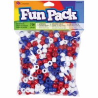 Fun Pack Acrylic Pony Beads 700/Pkg-Red, White & Blue