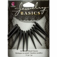 Cousin Jewelry Basics Metal Charms-Black Spikes 11/Pkg