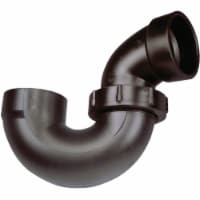 United States Hardware 1-1/2 x 1-1/2 Black ABS Plastic Bathtub P-Trap P-098C