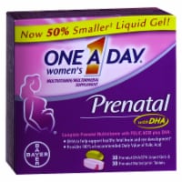 One A Day Women's Prenatal Vitamins with Folic Acid DHA & Iron Supplement Liquid Gels & Tablets Perspective: Main