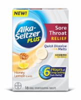 Alka-Seltzer Plus Sore Throat Relief Quick Dissolve Melts (Honey Lemon) Perspective: Main