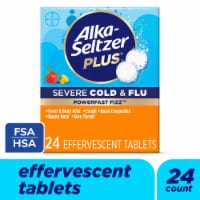 Alka-Seltzer Plus® Severe Cold & Flu PowerFast Fizz Strawberry Honey Effervescent Tablets Perspective: Main