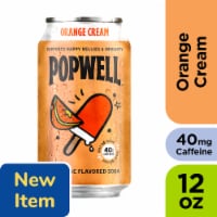 Popwell Orange Cream Caffeinated Soda 12oz Can Perspective: Main