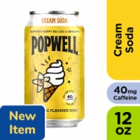 Popwell Cream Soda Caffeinated Soda 12oz Can Perspective: Main
