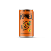 Popwell™ Juciy Orange Prebiotic Soda Can Perspective: Main