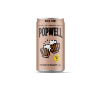 Popwell™ Root Beer Prebiotic Soda Can Perspective: Main