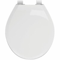 Centoco Round Closed Front White Plastic Toilet Seat with Slow Close
