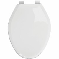 Centoco Elongated Closed Front White Plastic Toilet Seat with Slow Close