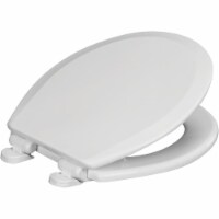 Centoco Round Closed Front White Wood Premium Toilet Seat with Slow Close