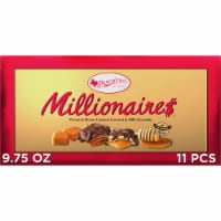 PANGBURN'S OF TEXAS Millionaires Milk Chocolate Covered Pecans and Honey Caramel Candy Gift Box Perspective: Main