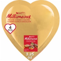 PANGBURN'S OF TEXAS Milk Chocolate Millionaires Valentine's Day Heart Candy Gift Box Perspective: Main