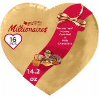 PANGBURN'S Millionaires Valentine's Day Milk Chocolate Pecans and Honey Caramel Heart Gift Box Perspective: Main