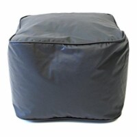 Gold Medal 1BF11046115 Leather Look Vinyl Bean Bag Ottoman, Ebony - Small