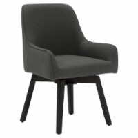 Studio Designs Home Spire Wood Upholstered Swivel Accent Chair in Pewter Gray