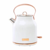 Haden Heritage 1.7L Stainless Steel Body Retro Electric Kettle, Ivory/Copper