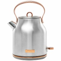 Haden Heritage 1.7L Stainless Steel Body Retro Electric Kettle, Steel/Copper