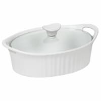 Corningware 1105929 1.5 QT French White III Oval Casserole Dish - Pack Of 2