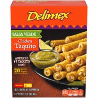 Delimex Salsa Verde Chicken Corn XL Taquitos Frozen Snacks, Box Perspective: Main