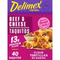 Delimex Beef & Cheese Taquitos Frozen Snacks, Box Perspective: Main