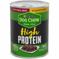 Dog Chow® High Protein with Real Beef in Savory Gravy Wet Dog Food Perspective: Main