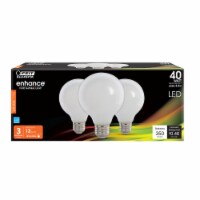 Feit Electric Enhance G25 E26 (Medium) Filament LED Bulb Soft White 40 Watt Equivalence 3 pk Perspective: Main