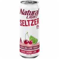 Natural Light Catalina Lime Mixer with Black Cherry Hard Seltzer Single Can Perspective: Main