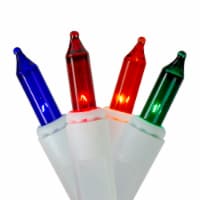 Hofert 300 Red and Orange Mini LED Icicle Christmas Lights - 18 ft White Wire