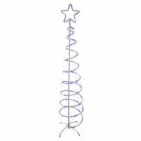 Hofert 7' Pre-Lit Slim Spiral Rope Light Christmas Tree Outdoor Decor - Multicolor LED Lights