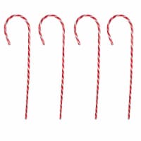 Hofert Set of 4 Red and White Stripped Candy Cane Stakes Christmas Outdoor Decor 60