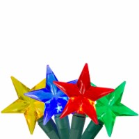 Hofert 25 Red and Yellow LED M5 Stars Mini Christmas Lights - 8 ft Green Wire