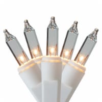 Hofert 300 Clear Mini Icicle Heavy-Duty Commercial Grade Christmas Lights - 18 ft White Wire