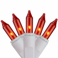 Hofert Set of 100 Amber Orange Everglow Icicle Christmas Lights - White Wire