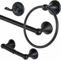 Wholesale Plumbing Supply 4pc Bath Accessory Set 24  Towel Bar Matt Black