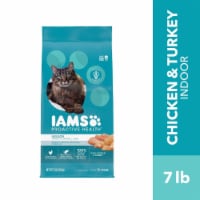 Iams Proactive Health Adult Dry Cat Food Indoor Weight Control Hairball Care Chicken Turkey 7 lb Foods Co