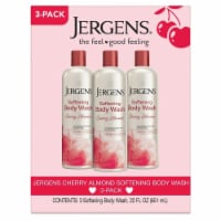 Jergens Cherry Almond Softening Body Wash, 22 Fluid Ounce (Pack of 3)