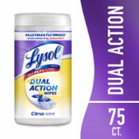 Lysol Dual Action Multi-Surface Antibacterial Scrubbing Citrus Scent Disinfectant Wipes