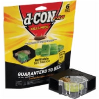d-CON Refillable Corner Fit Mouse Poison Bait Station, 1 Trap + 6 Bait Refills