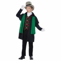 Morris Costumes CC00548LG Childs Dickensian Holiday Caroler Boy Costume, Red, Green & Black -