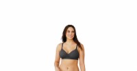 Hanes® Ultimate Women's Perfect Coverage Wirefree Bra - Black Point d'Espirit Perspective: Main