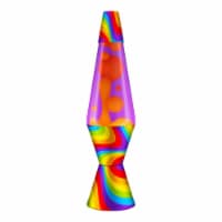 Schylling Flowing Color Bands LAVA Lamp - Orange Wax/Purple Liquid Perspective: Main