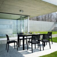 Compamia Ares 7 Piece Resin Patio Dining Set in Black