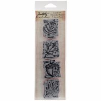 Tim Holtz Mini Blueprints Strip Cling Stamps 3 X10 -Autumn