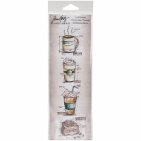 Tim Holtz Mini Blueprints Strip Cling Stamps 3 X10 -Fresh Brewed