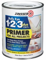 Zinsser Bulls Eye 123 Plus White Water-Based Acrylic Primer 1 qt. - Total Qty: 6