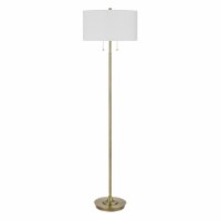 64 Inch Metal Floor Lamp with Pull Chain Switch, Brass- Saltoro Sherpi