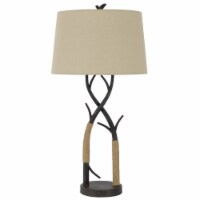 32 Inch Metal Tree Branch Base Table Lamp, Dimmer, Black- Saltoro Sherpi