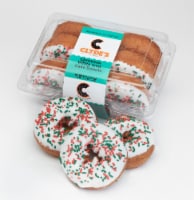 Clyde's Christmas White Iced Caike Donuts Perspective: Main